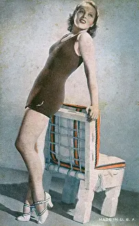 One Piece: American Model modelling an elegant Jantzen swimsuit