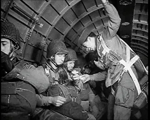 Paratroops: American Paratroops Waiting To Jump From A