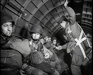 Paratroops: American Paratroops Waiting To Jump From A