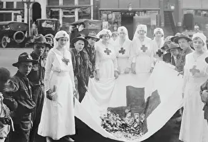 Donation: American Red Cross workers during a Red Cross parade