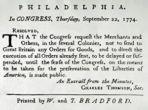 1774: American Revolution (1765-1783). First Continental