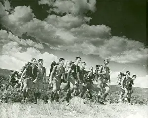 Hikers: American Scouts hiking