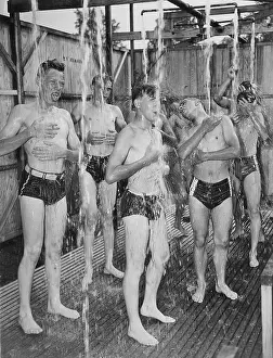 Shower: American scouts showering, 1937
