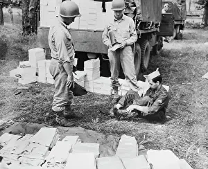 Boot: American soldier being fitted for a par of
