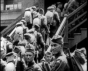Federative: American Soldiers Climbing Up Steps To Board