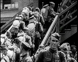 Federative: American Soldiers Climbing Up Steps To Board