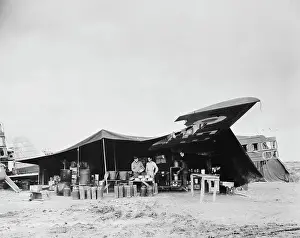 Temporary: An American task force sets up a mess kitchen