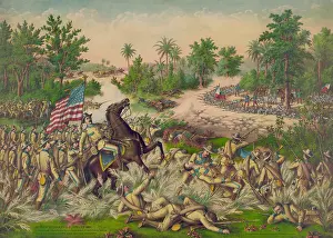 Lcgr1706: American troops advancing on Filipino troops behind