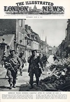 Mar24: American troops entering Carentan, 1944