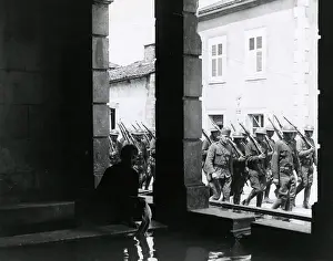 Shutters: American troops marching to Chateau Thierry, France, WW1