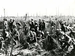 Recaptured: American troops resting, Argonne Forest, France, WW1