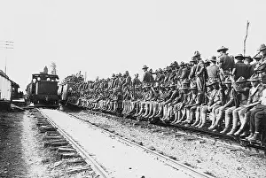 Brink: American troops return to their camp, 1914