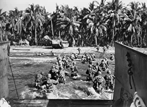 Invasions: American troops storming the beaches during World War II
