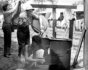 Wacs: American WACS (top left), washing laundry ?