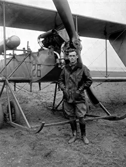 Bi Planes: American World War I era pilot with his plane
