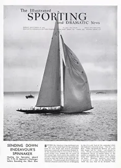 Camper: America's Cup - Endeavour has her spinnaker sent down