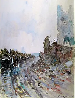 Messes: An ammunition column passing through Ypres, 1917