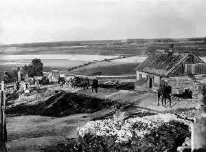 Munition: Ammunition train on an emergency bridge, 1915