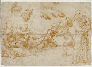 Amorini: Amorini at play, drawing by Raphael