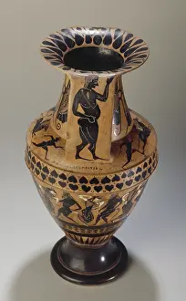 Amphora: Amphora with black figures