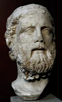 Greeks: Anacreon of Teos ( 582-485 BC). Bust