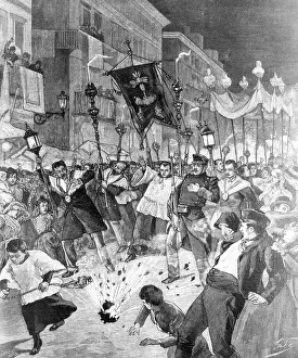 Anarchy: Anarchists attack a religious procession in Barcelona