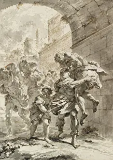 Bodycolour: Anchises rescued from Troy