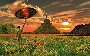 Mythical: Ancient aliens revisiting a Mayan temple they