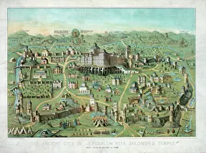 C1871: The ancient city of Jerusalem with Solomon's Temple