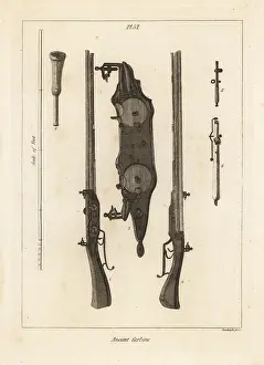 Respecting: Ancient double-charge carbine with two flintlocks