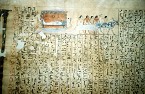 Rite: Ancient Egyptian papyrus of Book of the Dead showing