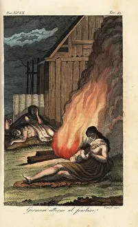 Antichi: Ancient Germanic family sleeping around a hearth