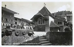 Gruyeres: Ancient Grain Measures and Calvary at Gruyeres, Switzerland