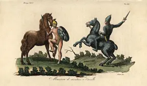Bareback: Ancient Greek method of mounting and riding a horse