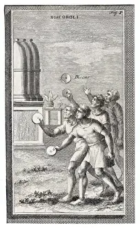 Throwers: Ancient Roman athletes throwing the discus