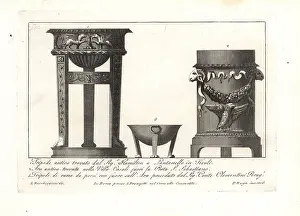 Pietro Ruga: Ancient Roman tripods and altars