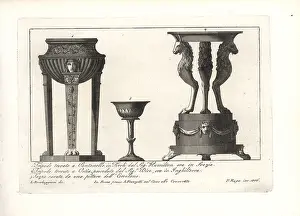 Pietro Ruga: Ancient Roman tripods and cup
