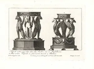 Pietro Ruga: Ancient Roman tripods with griffins and eagles