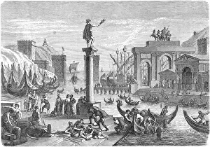Tusks: Ancient ships in a Roman seaport