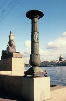Neva: Ancient sphinx in Leningrad, 1980
