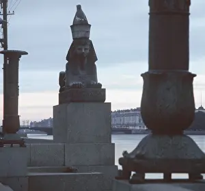 Neva: Ancient sphinx in Leningrad, 1982