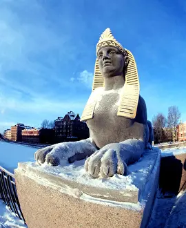Neva: Ancient sphinx in Leningrad, 1989