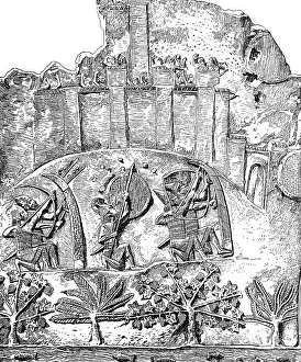 Sieging: ancient world, Assyria, Assyrian warriors sieging