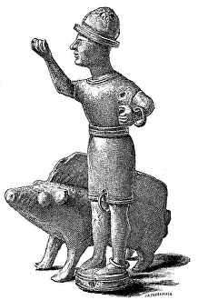Celts: ancient world, Celts, Celtic bronze figure, wood