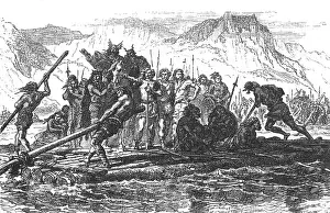 Invasions: ancient world, Germanics, Germanic warriors crossing