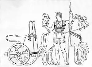 Quadriga: ancient world, Greece, military, warrior with