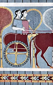 Tyrins: ancient world, Greece, ride of huntresses, wall