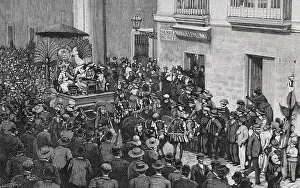 19th Century: Andalusia. Carnival of Cadiz. Float of the Astros
