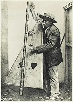 Andean: An Andean Harpist with his harp