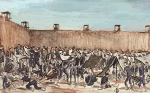 Filth: Andersonville Prison. A corner of the stockade